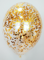 Прозрачный шар с золотым конфетти 1436см